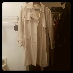 Cream Banana Republic Coat w/ Belt
